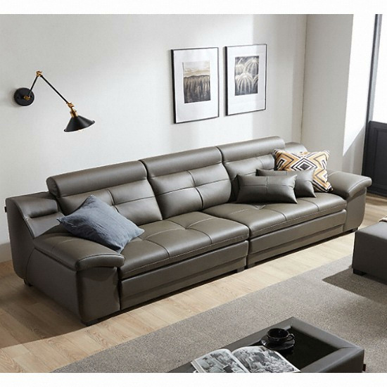 동서가구 루엘 라텍스탑 이태리 천연가죽 소파 4인용 (스툴포함)_이미지