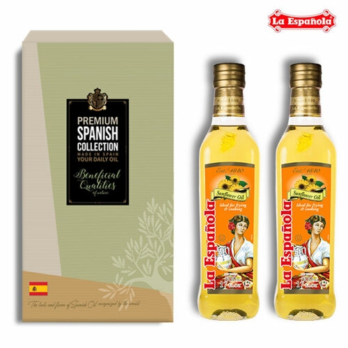 에스파뇰라 <b>해바라기유</b> 500ml 2병 선물세트
