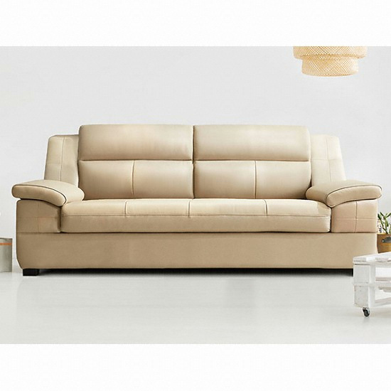 동서가구 테라 컴팩트 천연가죽 소파 3인용 (스툴별도)_이미지