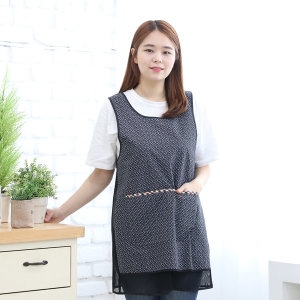 이솔홈 메쉬 방수 꽃무늬 앞치마 주방용 비닐 업소용 앞치마