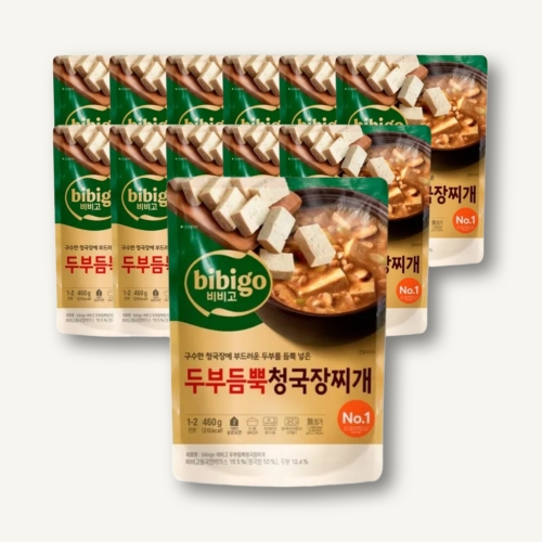CJ제일제당 비비고 두부듬뿍 청국장찌개 460g (12개)_이미지