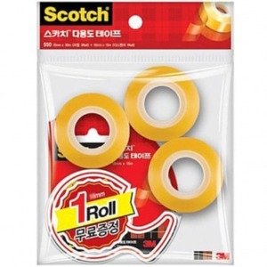 3M 스카치 다용도 테이프 디스펜서 522D+550리필 12mmx20m 2롤+550리필 12mmx15m 1롤