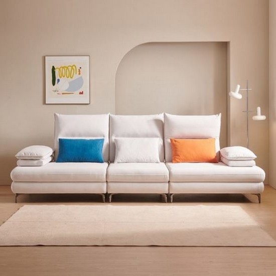 우아미가구 샤롯 코브라 스윙 코모도 패브릭 소파 4인용 (스툴별도)