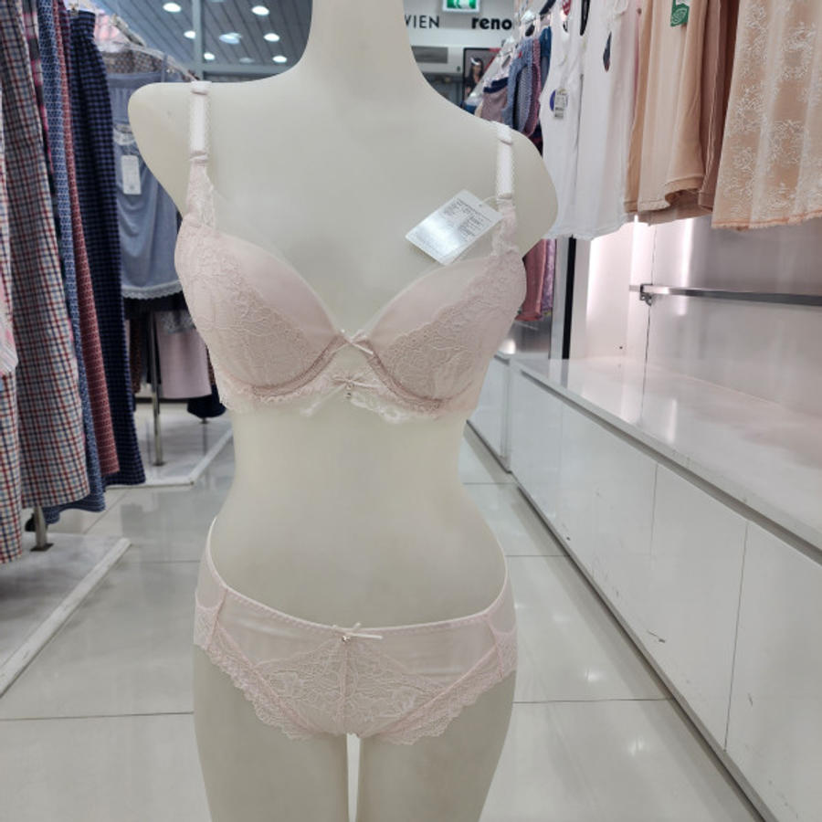비비안 수입 자가드 웨딩 몰드 브라팬티세트 BR1804ABP1804A-페일핑크 85B 90