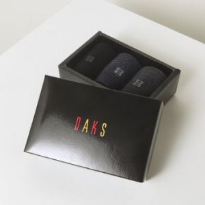 LF 닥스 남성 솔리드 골지 중목 3족 세트_DBSS4F005BK