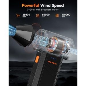 울프 박스 MF50 전기 에어 더스터 110000RPM 슈퍼 파워 무선 3단계 조절 미니 블로어 고속 충전 컴퓨터 키보_이미지