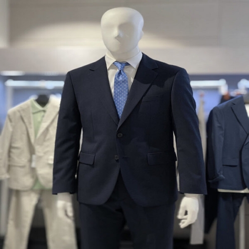 트루젠 네이비 쉐도우 글랜체크 기본핏 울스판 남자 정장세트 2422TJ