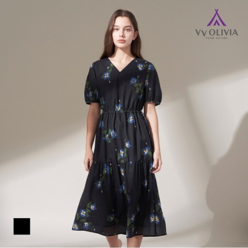 올리비아로렌 플라워 프린트 셔링 원피스_VVCOA5M6126_이미지