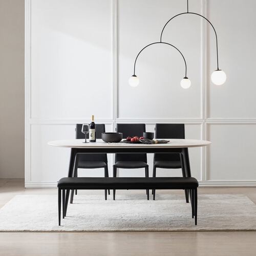 리바트 아르떼 레도바 라운드 세라믹 식탁 1800 (의자3개+벤치1개)_이미지