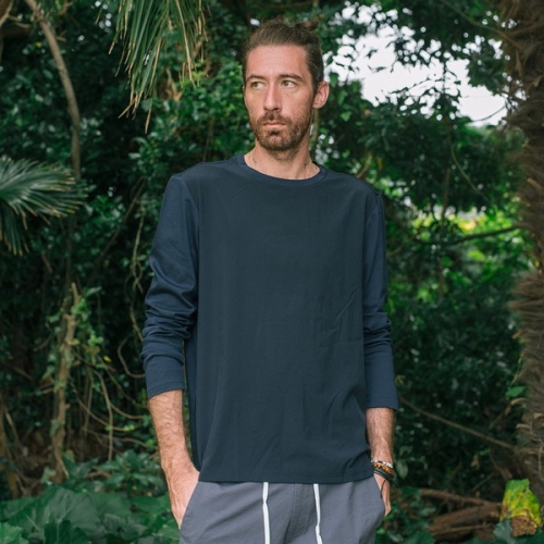 닥터퍼니스트 면 톤온톤 슬리브 긴팔티셔츠 다크네이비 FJAMTT05A_이미지