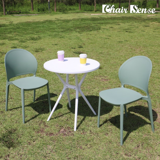 체어센스 퍼센트 야외 테이블 650 (스푼의자2개)_이미지