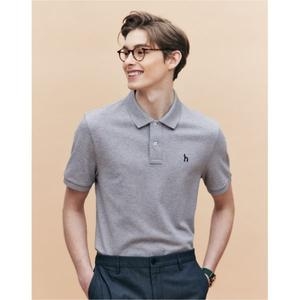  헤지스 아이코닉 그레이 반팔 피케 티셔츠_HZTS5B403G2