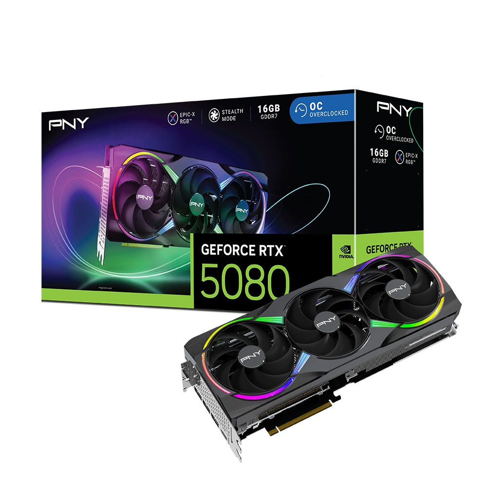 PNY 지포스 RTX 5080 EPIC-X RGB OC D7 16GB Triple Fan 한성컴퓨터_이미지