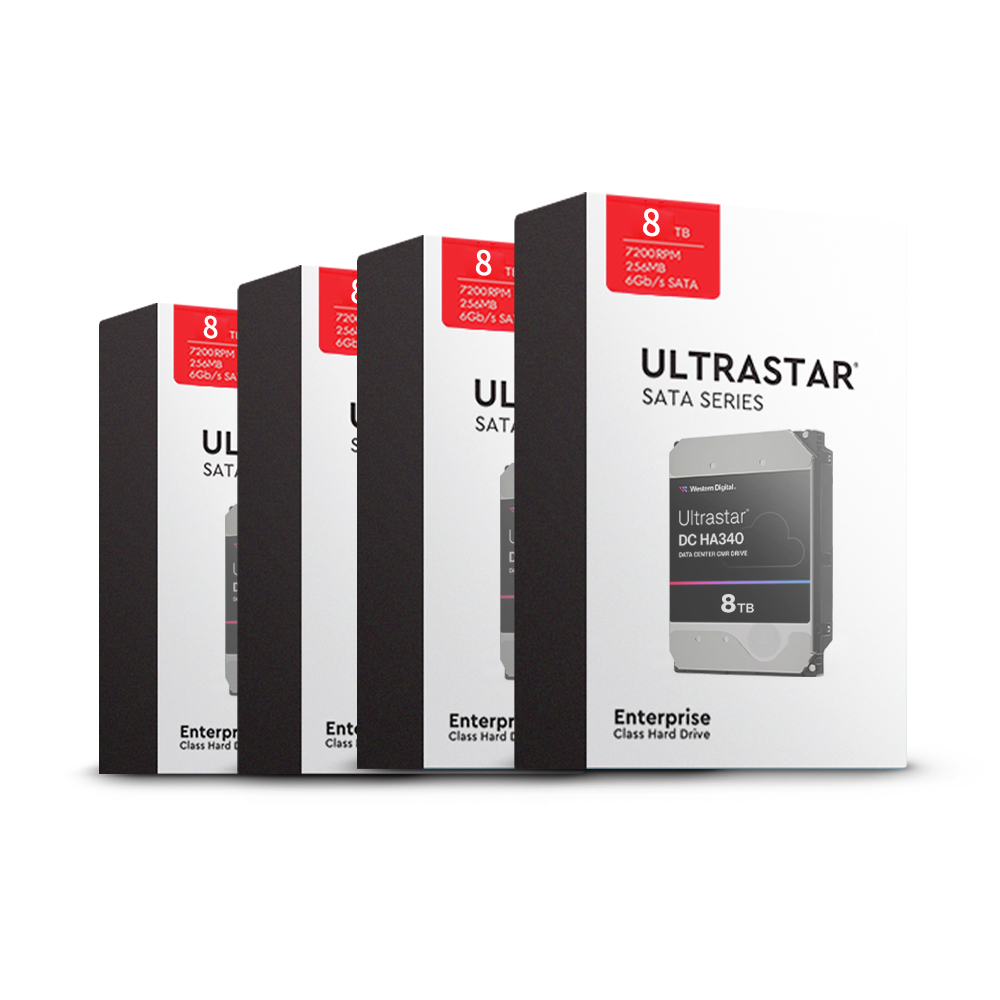 Western Digital Ultrastar DC HA340 박스 패키지 7200/256M WUS721208BLE604 (4x8TB)_이미지