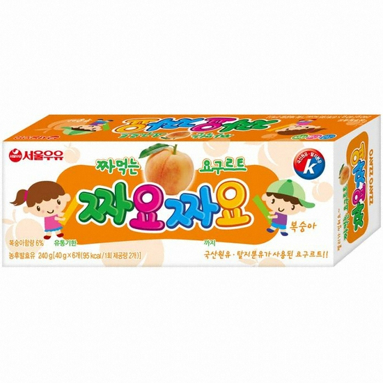 서울우유 짜먹는 요구르트 짜요짜요 복숭아 240ml (1개)_이미지