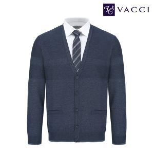 바찌 솔리드 단추 기본 브이넥 가디건 네이비 VK1M3PR111N0_이미지