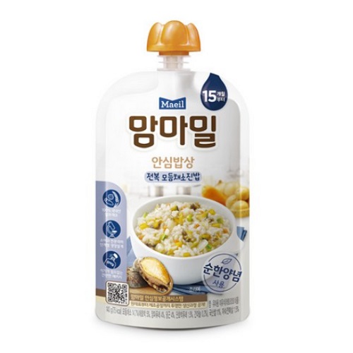 매일유업 맘마밀 안심밥상 전복 모듬채소진밥 140g이미지입니다. 누르면 해당 게시물로 새창이동합니다.