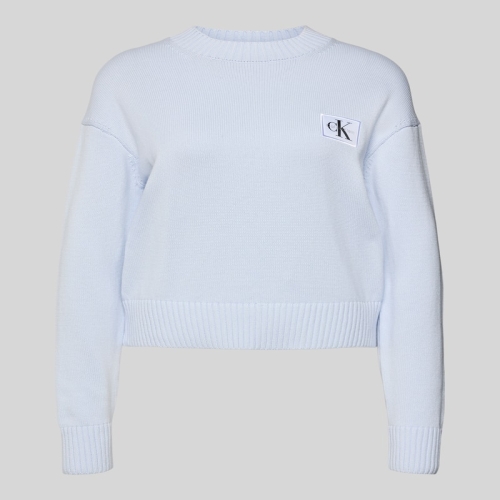 캘빈클라인 CK 라벨 배지 니트 점퍼 스웨터 긴팔 레이어드 LV047D351G_이미지