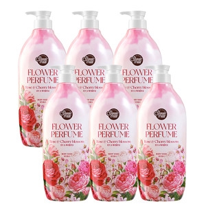 애경 샤워메이트 핑크 플라워 퍼퓸 바디워시 로즈&체리블로섬(구) 900ml (6개)