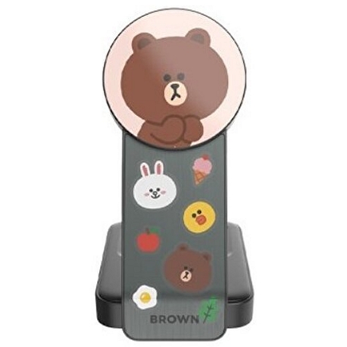 뉴니스 라인프렌즈 브라운 EZ 폴드 3in1 맥세이프 무선충전기
