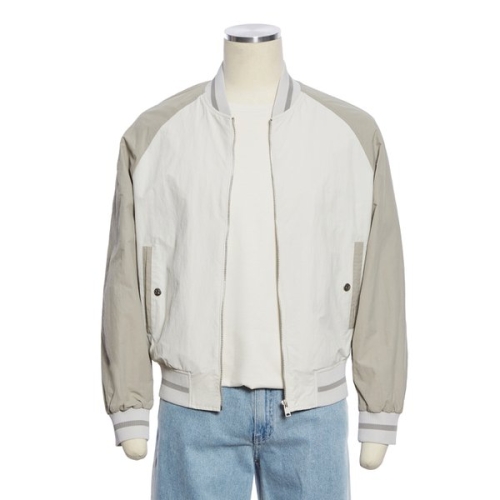 SS 라이트베이지 투톤라인 스트레치 캐주얼점퍼 RQIMBU10AB