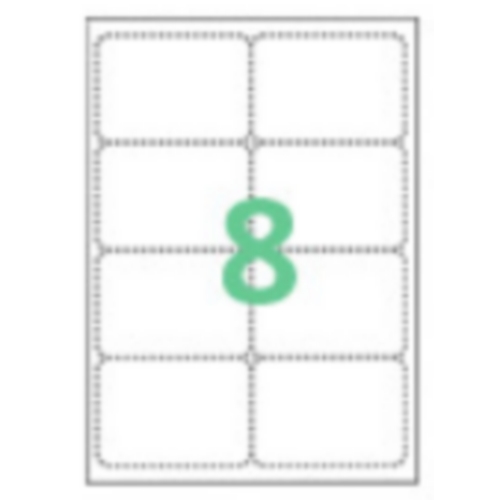  유니 화이트 라벨 A4 8칸 2x4 [100매]