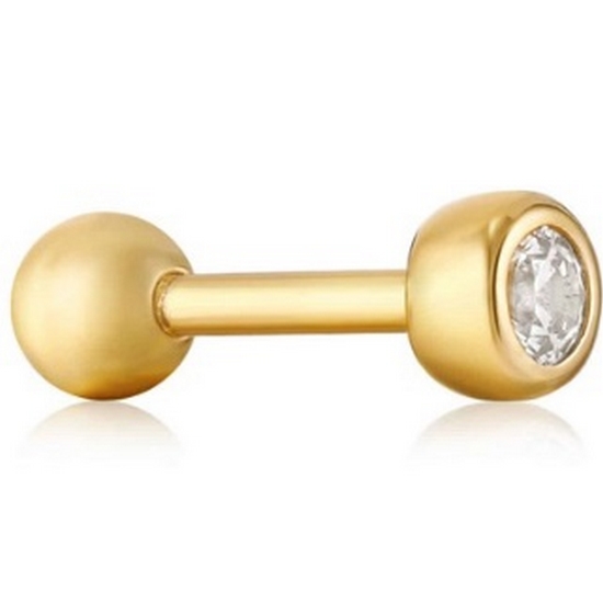 아니아하이에 스파클링 베젤큐빅 바벨 싱글 925 실버 피어싱 E035-06G_이미지