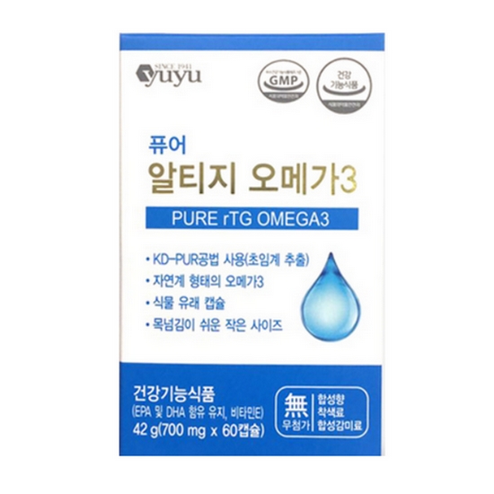 유유제약 퓨어 알티지 오메가3 60캡슐 (3개)_이미지