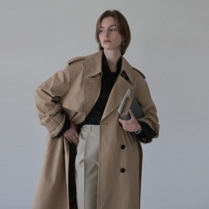 노미나떼 Classic Oversized Trench Coat Beige 120194_이미지