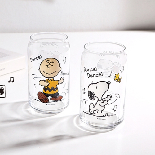 피너츠 댄스댄스 유리잔 330ml (2개)