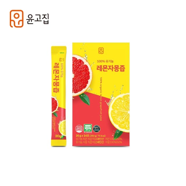 윤고집 유기농 <b>레몬</b>자몽<b>즙</b> 20g 14포