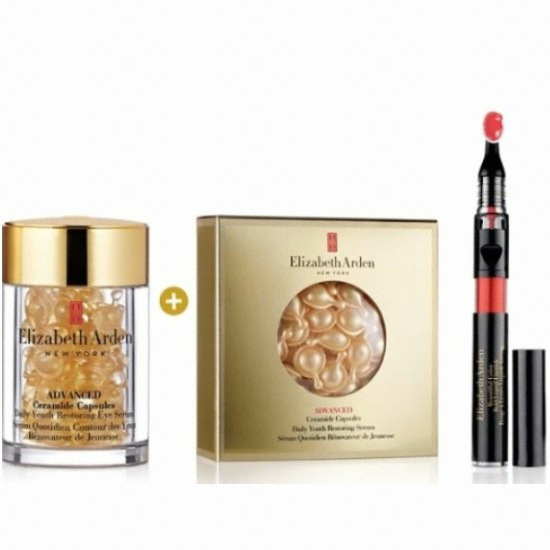 엘리자베스아덴 세라마이드 캡슐 데일리 유스 리스토어링 세럼+립스틱 3종 세트
