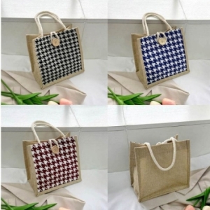  오너클랜 작고 패턴 핸드 미니 캔버스백 토트백 가방 WB978FD