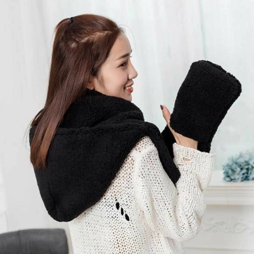W509C7D 겨울 패션 악세서리 데이트 코디 모자 목도리 일체형 예쁜모자목도리 여자목도리모자 여자겨울모 복수할인