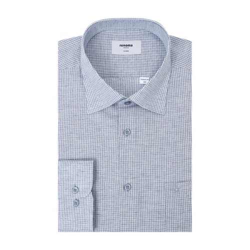 레노마 린넨 혼방 투톤 체크 일반핏 RQSSG0040NYs
