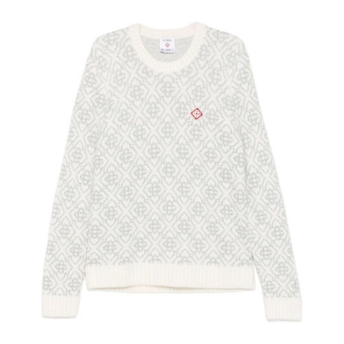 카사블랑카 자카드 크루넥 풀오버 스웨터 MAW25KW104101 WHITE