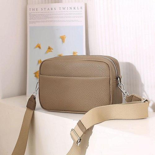 스퀘어 쉐입 트리플컬러 스트랩 미니 크로스백 WEED3E4