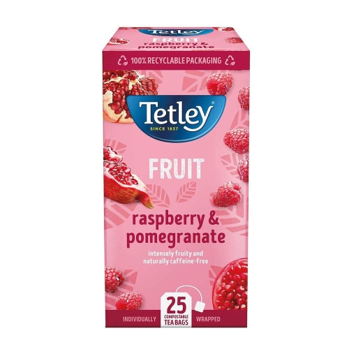  영국 Tetley Fruits Raspberry & Pomergranate 테틀리 프룻 라즈베리 앤 석류 25티백 6팩