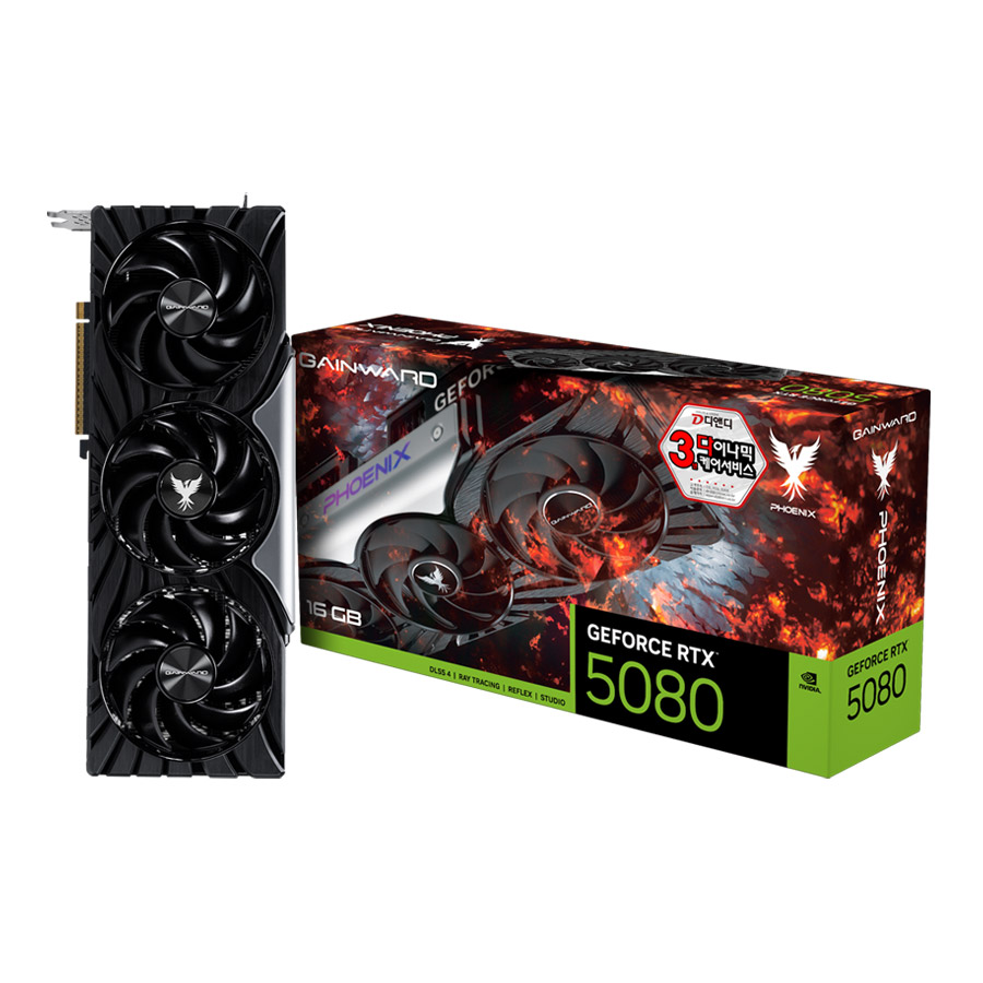 GAINWARD 지포스 RTX 5080 피닉스 D7 16GB이미지입니다. 누르면 해당 게시물로 새창이동합니다.