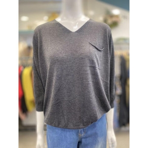 안지크 뉴코아_ ANSICH 세이브존07 V넥 7부 포켓 니트 AJ3-KP513_이미지