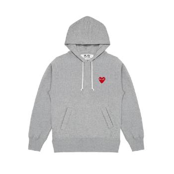 Play Comme des Garcons 플레이 후드 스웨트셔츠 그레이 AZ-T170