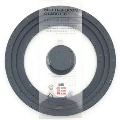 [불명] 실리콘 멀티 다용도 유리 후라이팬 냄비 뚜껑 (16~20cm)_이미지