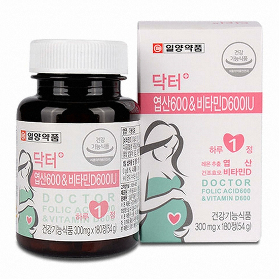 일양약품 닥터맘 엽산600 & 비타민D 600IU 180정 (2개)_이미지
