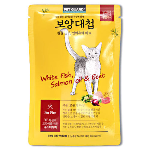 펫가드 캣 보양대첩 화 흰살생선, 연어유와 비트 80g (1개)_이미지