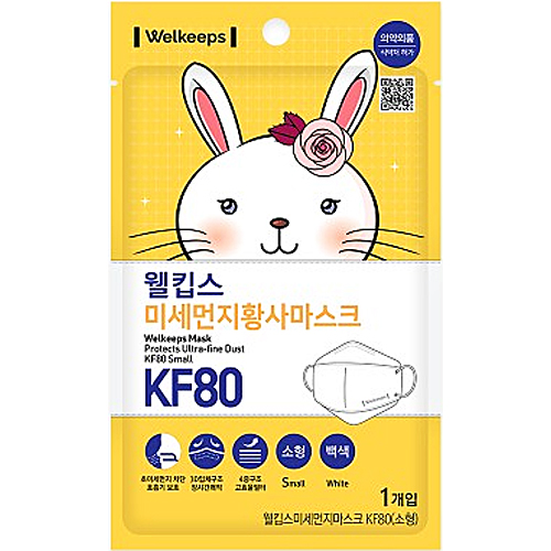 파인텍 웰킵스 미세먼지 황사 마스크 KF80 소형 (25매)