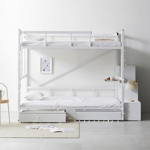 골든스트릿 레벨업 높이조절 서랍형 수납계단형 2층침대 (매트별도)_이미지