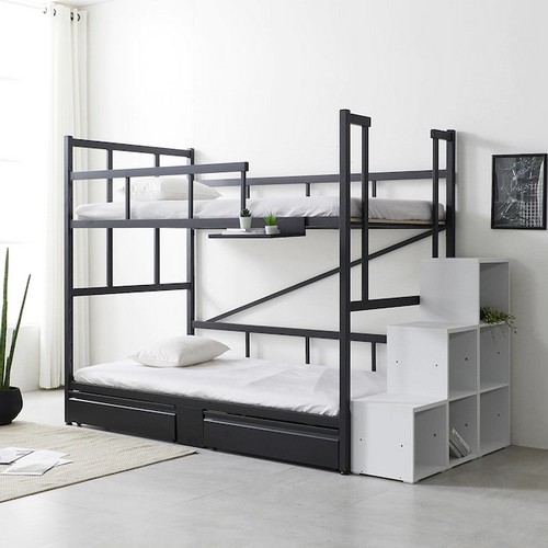 골든스트릿 레벨업 높이조절 서랍형 수납계단형 2층침대 (매트별도)