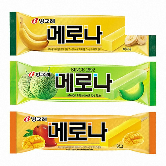 빙그레 메로나 메론 75ml x 10개+메로나 망고 75ml x 10개+메로나 바나나 75ml x 10개
