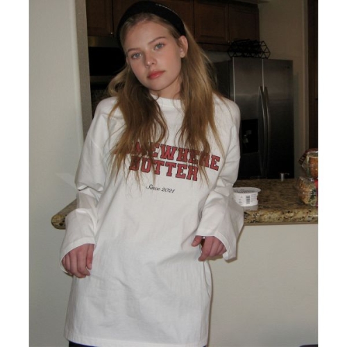 썸웨어버터 SOMEWHEREBUTTER Campus Logo Long Top Ivory S5STS02IVF 391952_이미지