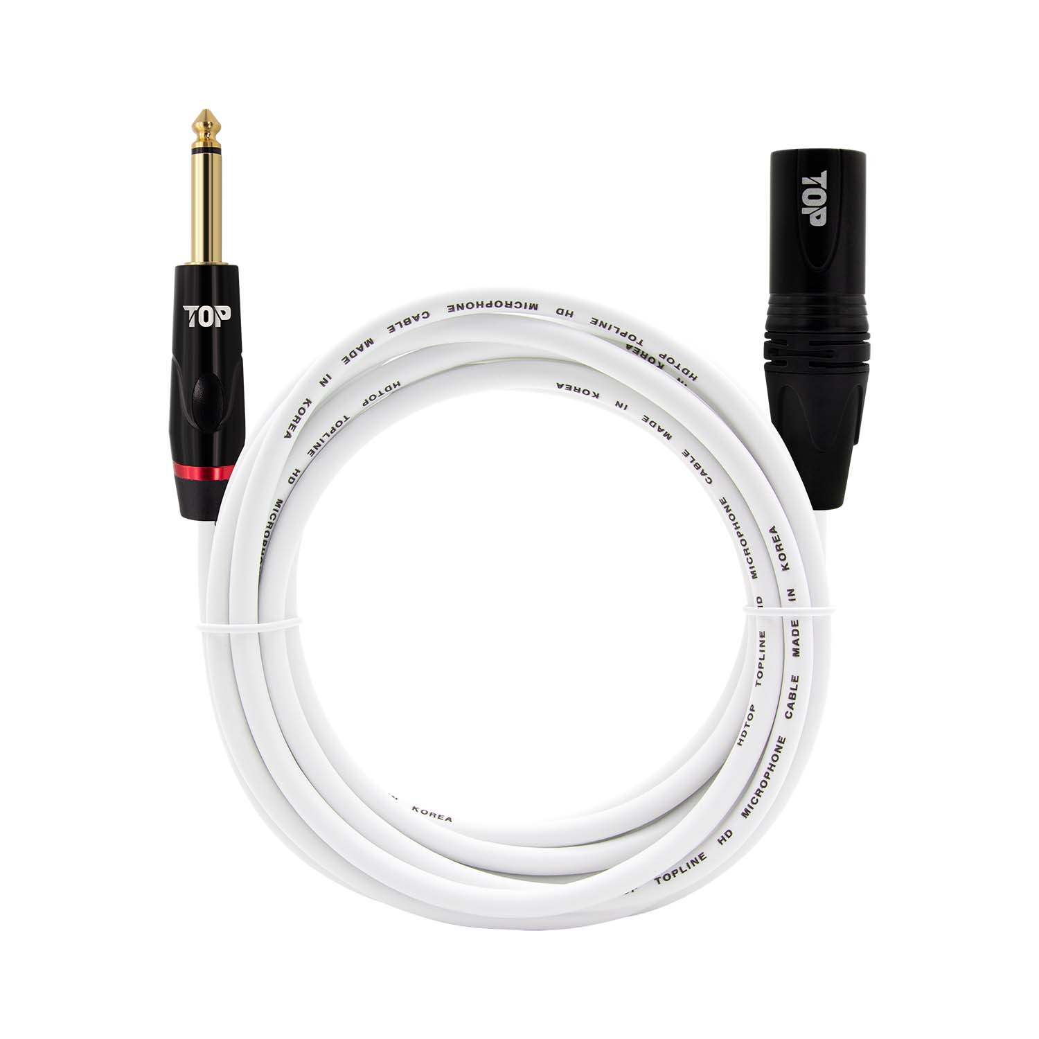탑라인에이치디 HDTOP 5.5 모노 to XLR 수 마이크 케이블 블랙화이트 (7m, HT-TP5478)_이미지
